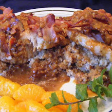 Herb Stuffed Pork Tenderloin With White Wine Gravy