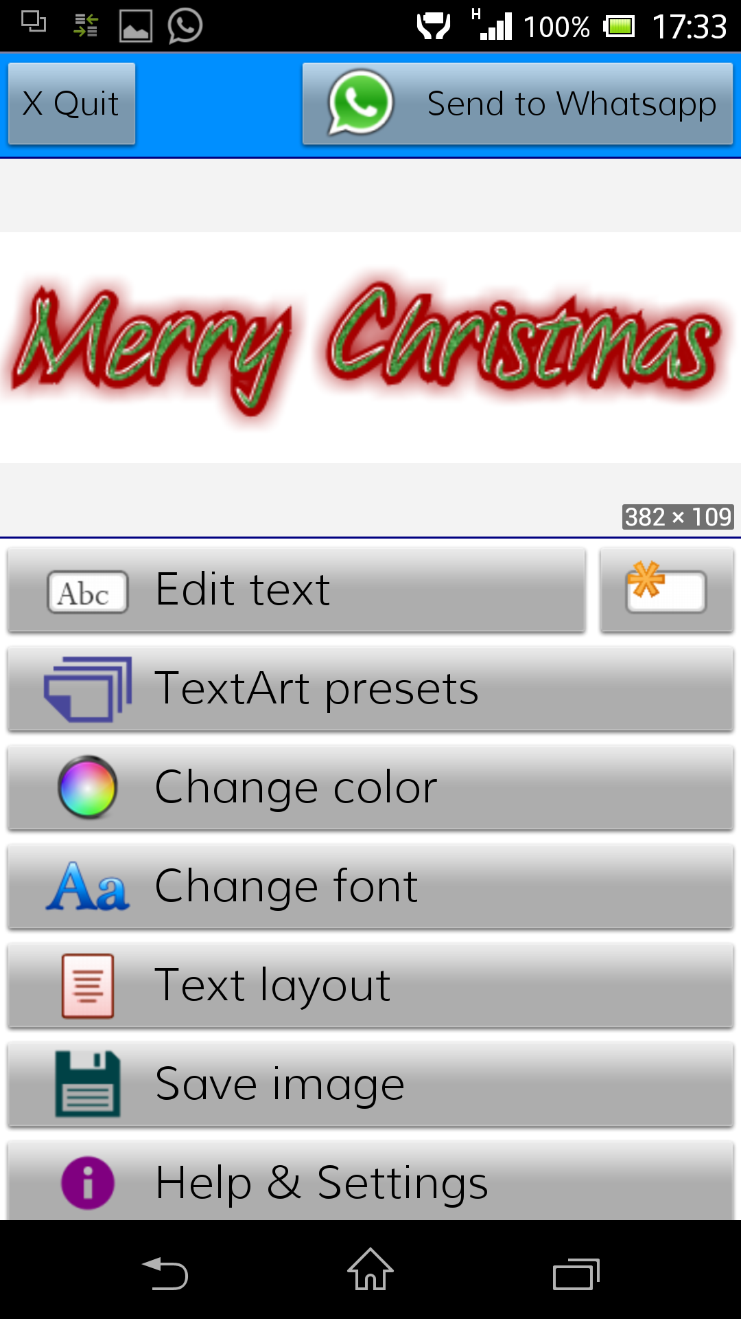 Android application TextArt: Cool Text creator screenshort