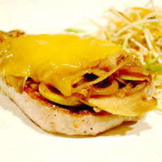 Cheesy Pork Chops with Spicy Apples