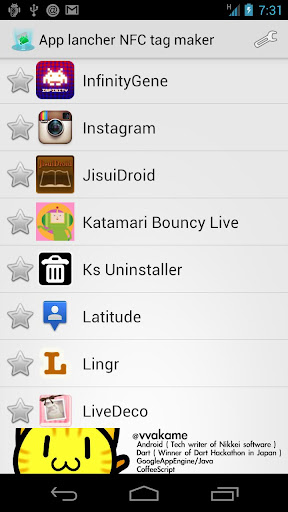 App launcher NFC tag maker