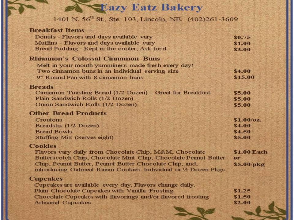 Gluten-Free at Eazy Eatz Bakery