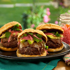 Oaxaca Burger with Manchego, Avocado and Pickled Habanero Onions