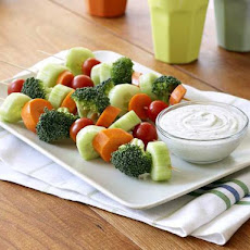 Portable Veggie Kabobs with Tangy Veggie Dip