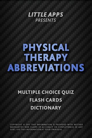 PHYSICAL THERAPY ABBREVIATIONS