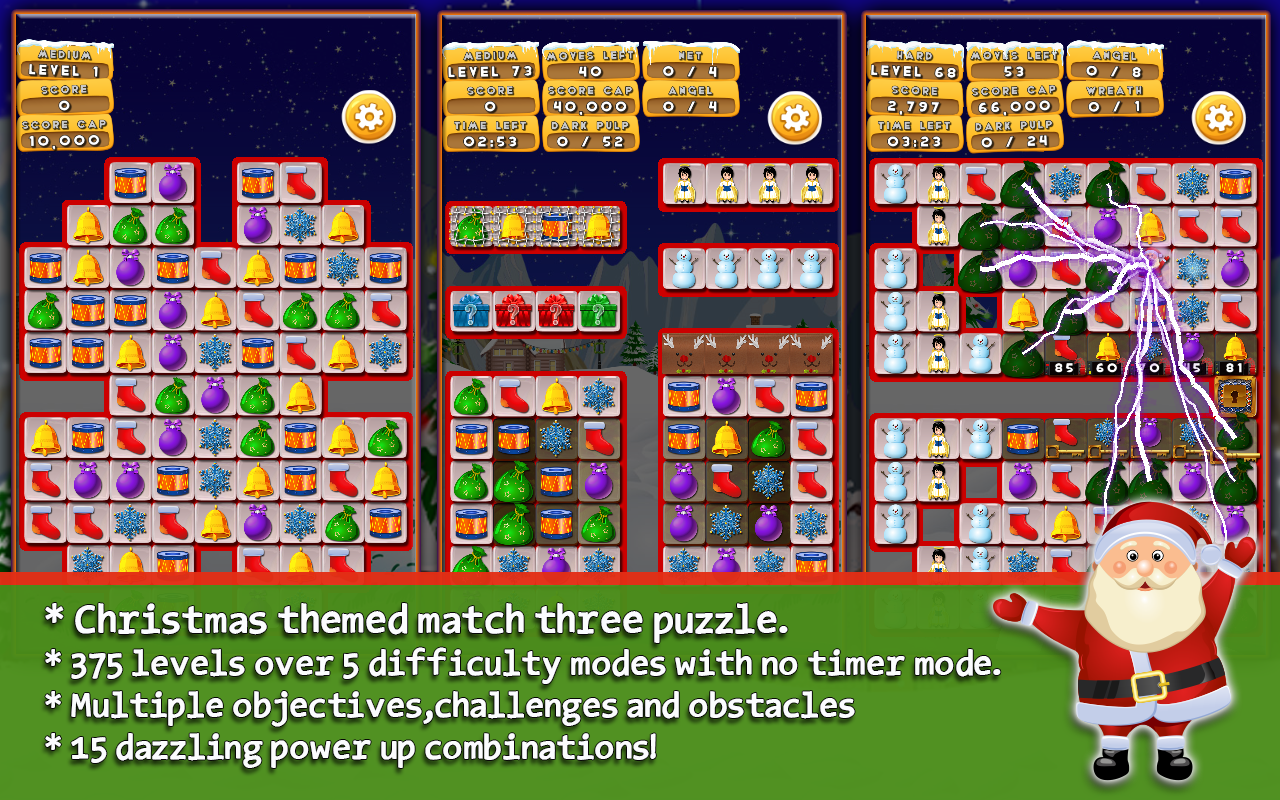 Android application Christmas Drops - Match three screenshort