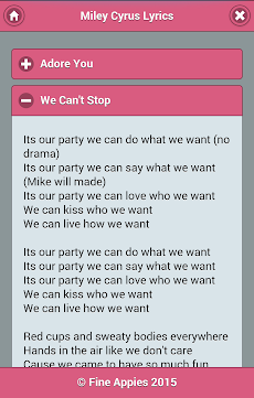 Lyrics of Miley Cyrusのおすすめ画像3