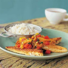 Tofu Triangles with Spicy Onion Sauce