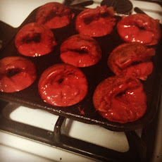 Red Velvet Aebleskiver with Ricotta Cream Filling
