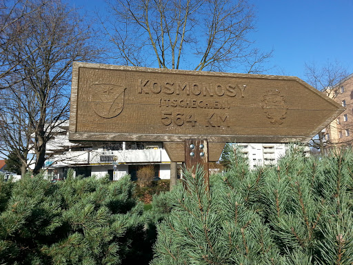 Schild Zur Partnerstadt Kosmonosy
