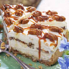 Peach-Pecan Ice Cream Pie with Caramel Sauce