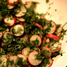 Radish and Parsley Salad with Sourdough Toasts