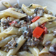 Sausage and Mostaccioli With Rich Cream Sauce