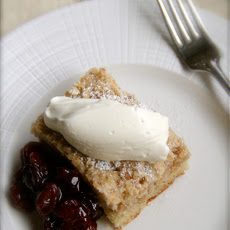 Lemon Anise and Cardamom cake with Balsamic Sour Cherry Sauce