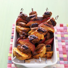 Barbecued Pork-and-Apple Kebabs
