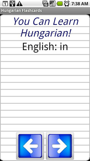 English to Hungarian Flashcard