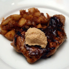 Molasses-Mustard Glazed Pork Chops with Apple Butter