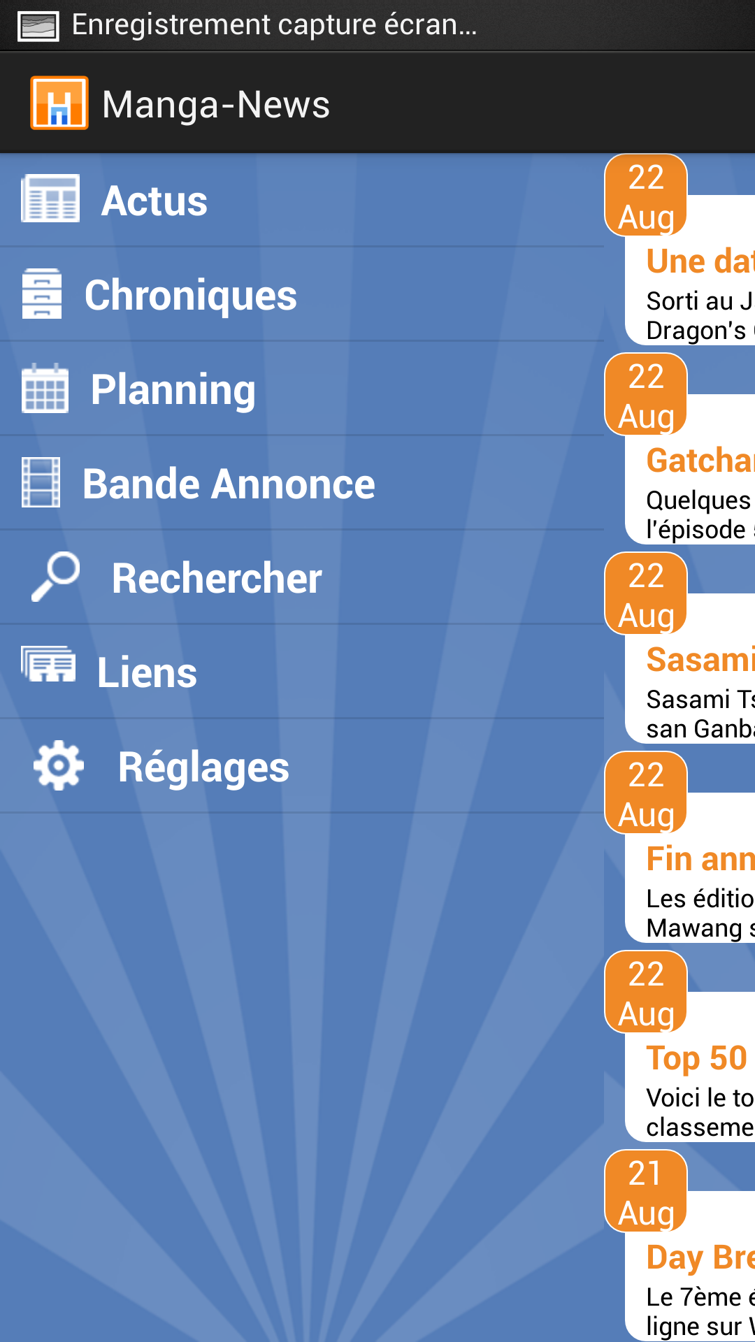 Android application Manga-News screenshort