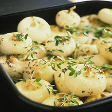 Herb Roasted Cipollini Onions with Porcini Mushrooms