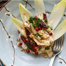 Apple and Endive Salad with Dates, Pomegranate, Sumac and Honey Walnut Labneh