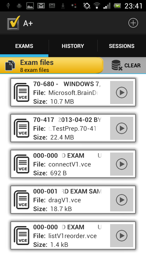 Android application A+ VCE screenshort