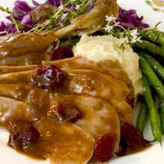 Succulent Stuffed Roast Duck  With Balsamic Cherry Sauce