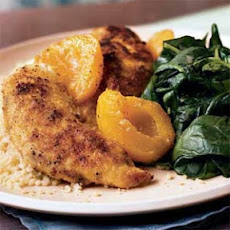 Chicken Tenders with Apricots and Sautéed Spinach