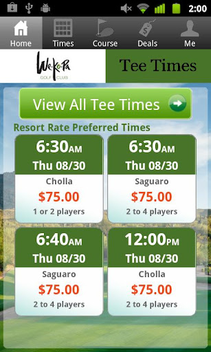 WeKoPa Golf Tee Times