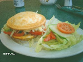 burger pi on plate