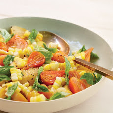 Sweet Corn with Baby Beets and Basil