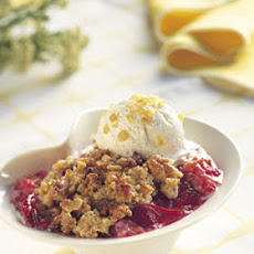 Plum and Walnut Crisp with Ginger Ice Cream