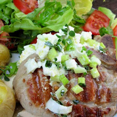 Oregano Lamb Steaks With Lemon, Olive Oil and Feta Cheese Mash