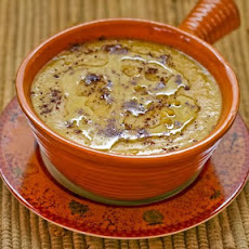 Garbanzo Bean (Chickpea) Soup with Garlic Sumac, Olive Oil, and Lemon