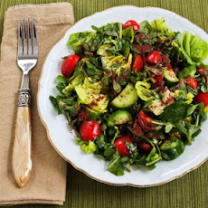 Mediterranean Lettuce Salad with Purslane, Mint, Tomatoes, Cucumbers, and Sumac-Lemon Vinaigrette