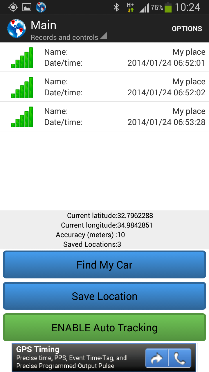 Android application Track Location & Car screenshort