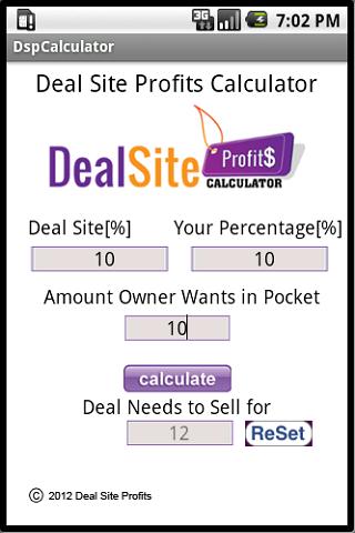 【免費生產應用App】Deal Site Profits Calculator-APP點子