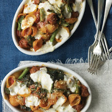 Sausage, Mozzarella, and Broccoli Rabe with Shells