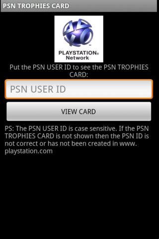 PSN TROPHY CARD