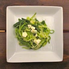 Roasted Julienne Zucchini Salad with Green Onions, Feta and Basil