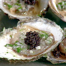 Belon Oysters with Champagne with Chervil Mignonette and Beluga Caviar