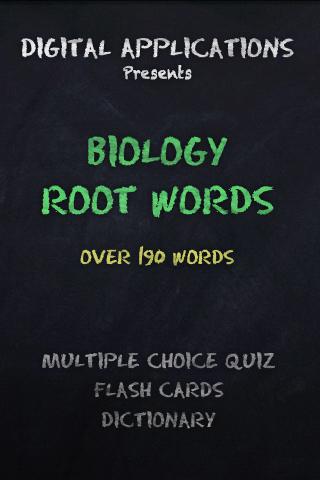 190 BIOLOGY ROOT WORDS Quiz