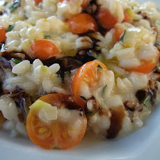 Risotto With Fresh Mozzarella, Grape Tomatoes, and Basil