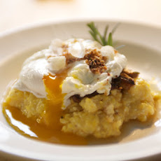 Polenta with Mushroom 'Ragu', Poached Farm Egg, & Garlic Breadcrumbs