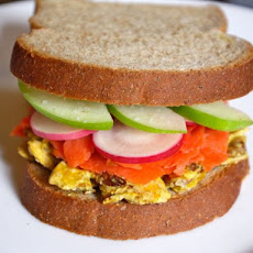 Smoked Salmon Sandwiches with Curried Almonds