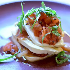 Napoleon of Tofu and Tomato Concasee