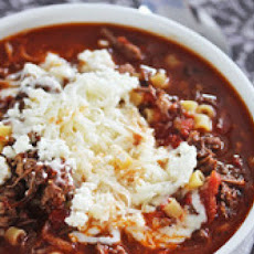 Cheesy Short Rib and Sausage Lasagna Soup