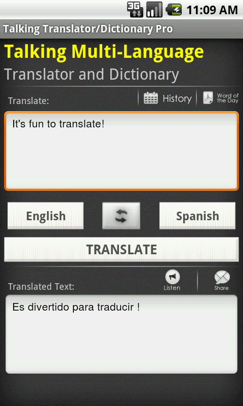 Android application Spanish English Translator-Traductor screenshort