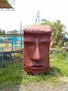 红色复活岛人头- Red Easter Island Statue