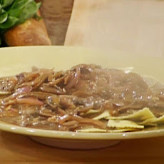 Porcini Ravioli with Wild Mushroom Demi-glace Cream Sauce