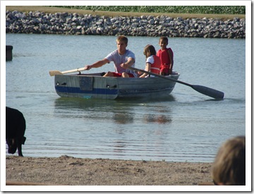 James taking Jadon and friend on a boatride