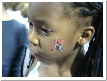 Kiahna's I heart football tatoo!